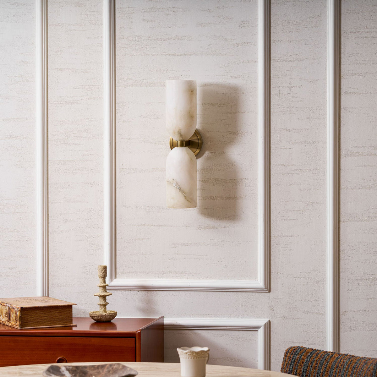 Alabaster Nexus Wall Sconce — Handcrafted Spanish Stone Up-Down Light