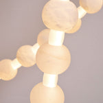 Alabaster Pearl Necklace Chandelier — Cascading Beaded LED Pendant Light