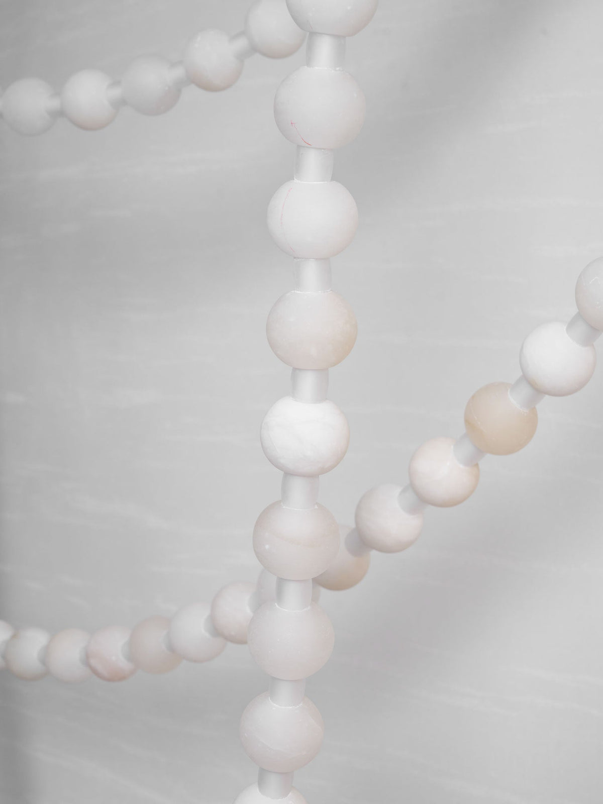 Alabaster Pearl Necklace Chandelier — Cascading Beaded LED Pendant Light