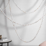 Alabaster Pearl Necklace Chandelier — Cascading Beaded LED Pendant Light
