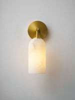 Pillar Alabaster Wall Sconce – Natural Stone, Brushed Gold Accent