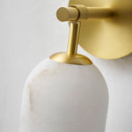 Pillar Alabaster Wall Sconce – Natural Stone, Brushed Gold Accent