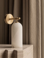 Pillar Alabaster Wall Sconce – Natural Stone, Brushed Gold Accent