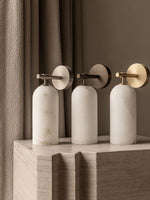 Pillar Alabaster Wall Sconce – Natural Stone, Brushed Gold Accent