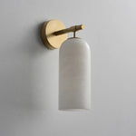 Pillar Alabaster Wall Sconce – Natural Stone, Brushed Gold Accent