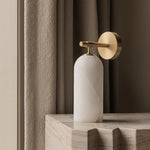Pillar Alabaster Wall Sconce – Natural Stone, Brushed Gold Accent