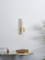 Alabaster Rod Wall Sconce in Brass – Modern Minimalist Lighting