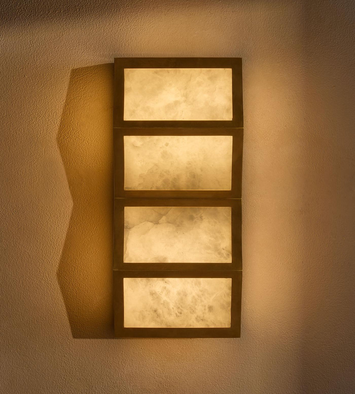 Alabaster Cascade Wall Sconce in Bronze with LED Lighting