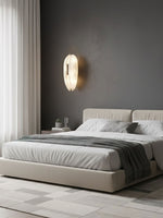 Alabaster Veil Wall Sconce – Modern LED Wall Light in Metal and Leather
