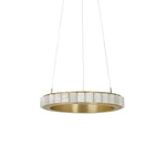 Avalon Halo Alabaster Chandelier – Modern Brass LED Pendant Light