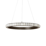 Avalon Halo Alabaster Chandelier – Modern Brass LED Pendant Light