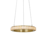 Avalon Halo Alabaster Chandelier – Modern Brass LED Pendant Light