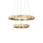 Avalon Halo Alabaster Chandelier – Modern Brass LED Pendant Light