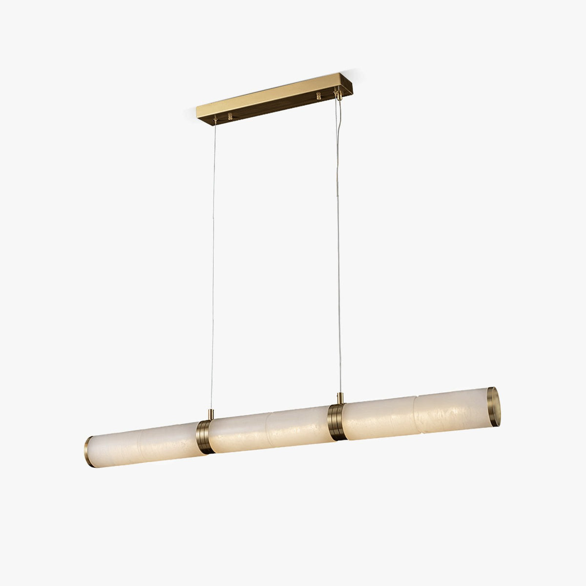 Alabaster Beam Linear Pendant Light in Brass for Modern Interiors