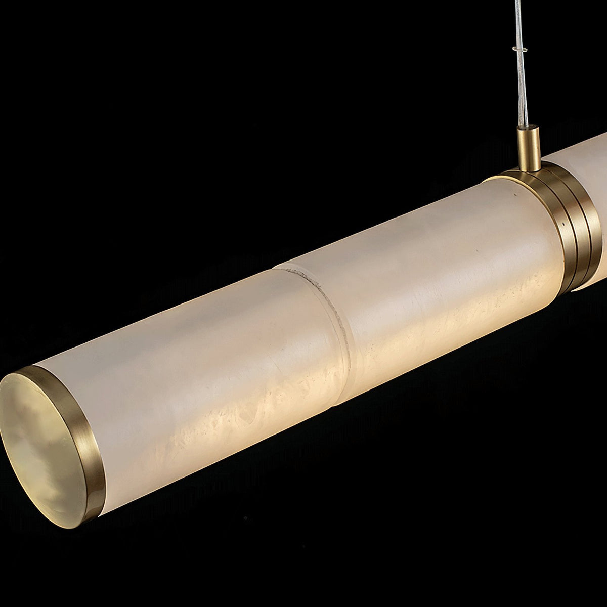 Alabaster Beam Linear Pendant Light in Brass for Modern Interiors