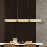 Alabaster Beam Linear Pendant Light in Brass for Modern Interiors