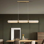 Alabaster Beam Linear Pendant Light in Brass for Modern Interiors