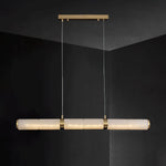 Alabaster Beam Linear Pendant Light in Brass for Modern Interiors