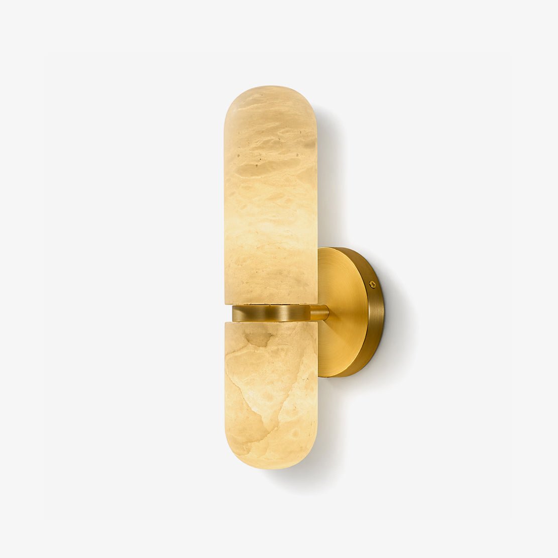 Alabaster Capsule Wall Sconce in Brass | Modern Bedroom & Hallway Lighting