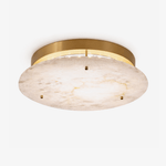 Alabaster Disc Ceiling Light in Brass | Flush Mount LED Lamp