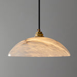 Alabaster Dome Swag Pendant Light in Brass Finish