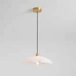 Alabaster Dome Swag Pendant Light in Brass Finish
