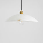Alabaster Dome Swag Pendant Light in Brass Finish