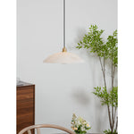 Alabaster Dome Swag Pendant Light in Brass Finish