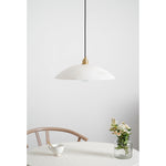 Alabaster Dome Swag Pendant Light in Brass Finish
