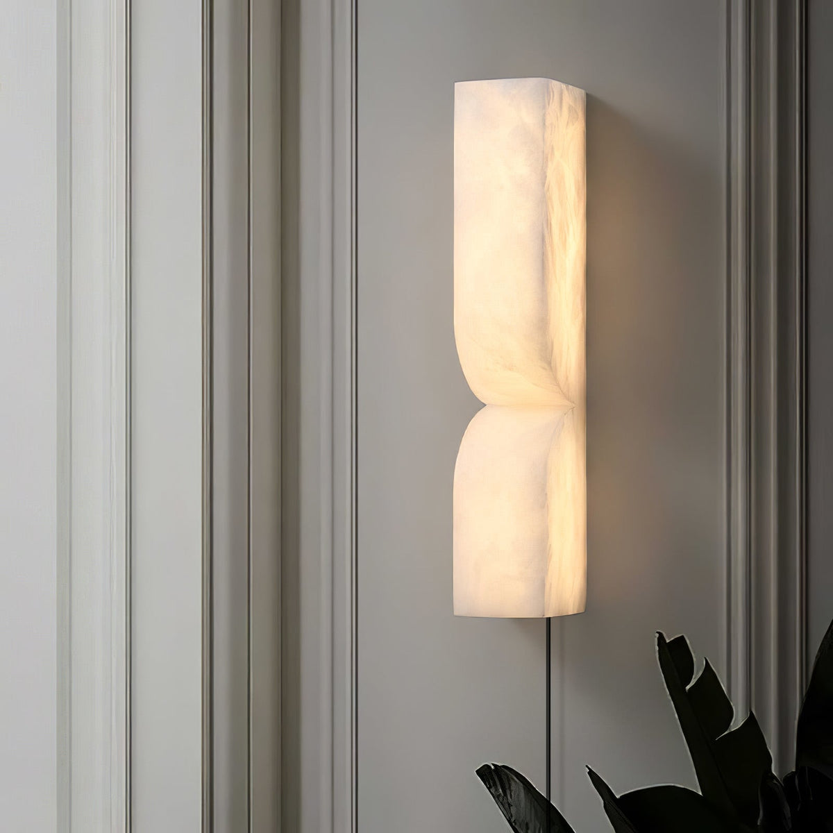 Alabaster Essence Plug-In Wall Sconce in Gold or Black