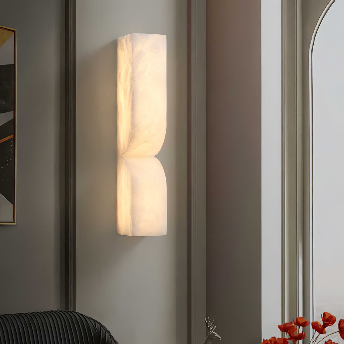 Alabaster Essence Plug-In Wall Sconce in Gold or Black