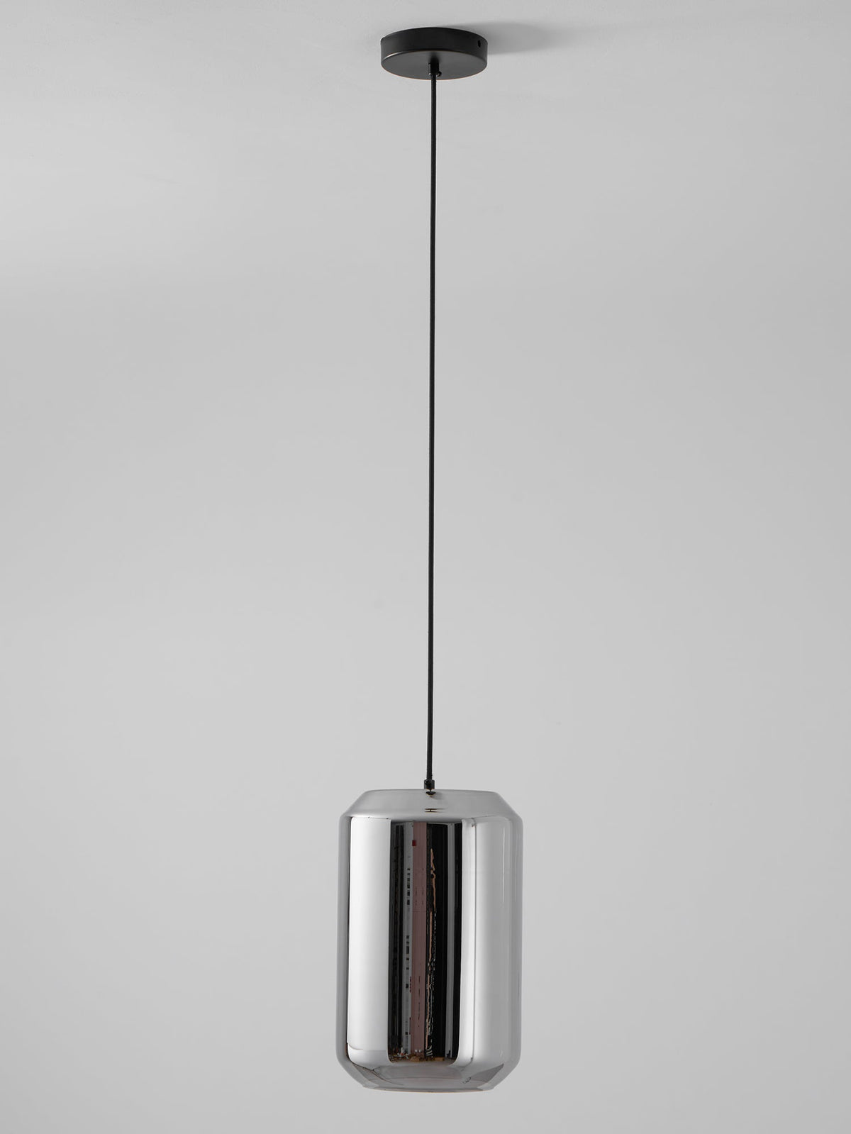 Hand-Carved Alabaster Cylinder Pendant Light in Glass Shell