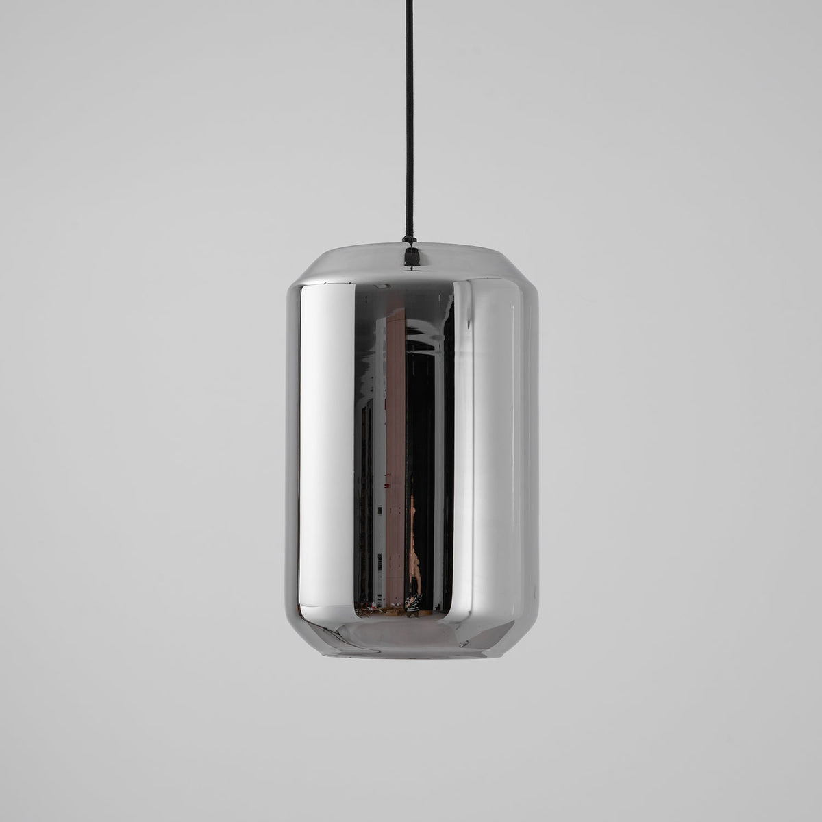 Hand-Carved Alabaster Cylinder Pendant Light in Glass Shell