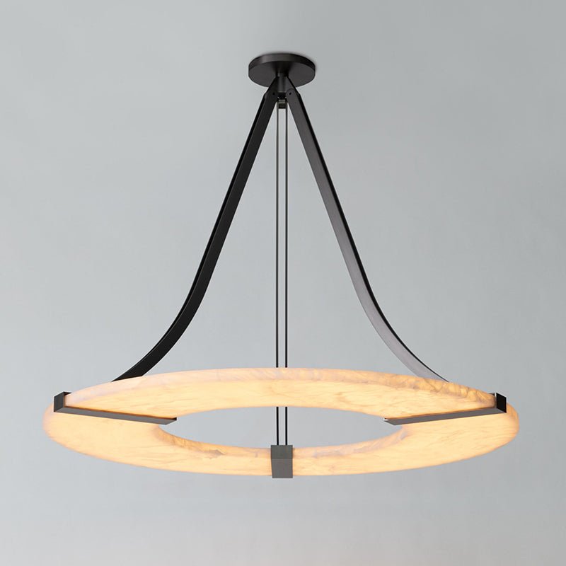 Alabaster Halo Pendant Light – Modern Minimalist LED Chandelier