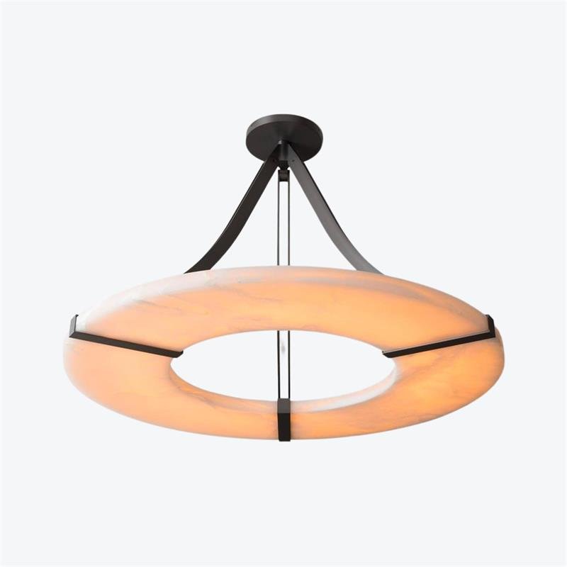 Alabaster Halo Pendant Light – Modern Minimalist LED Chandelier