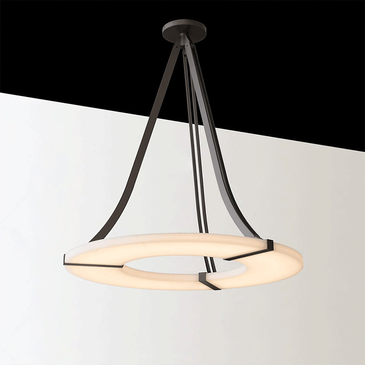 Alabaster Halo Pendant Light – Modern Minimalist LED Chandelier