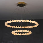 Alabaster Orb Ring Chandelier – Modern LED Halo Light for Dining Room