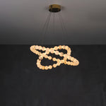 Alabaster Orb Ring Chandelier – Modern LED Halo Light for Dining Room