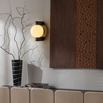 Alabaster Orb Wall Sconce in Aged Brass | Modern Luxury Lighting