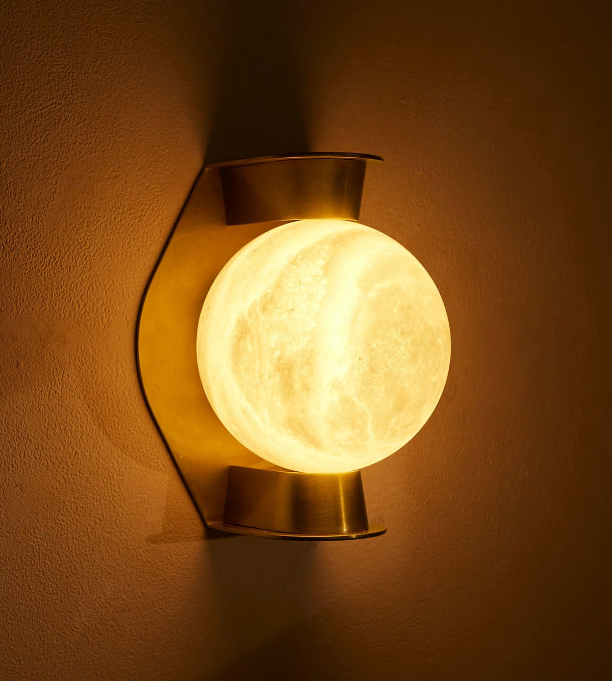 Alabaster Orb Wall Sconce in Aged Brass | Modern Luxury Lighting
