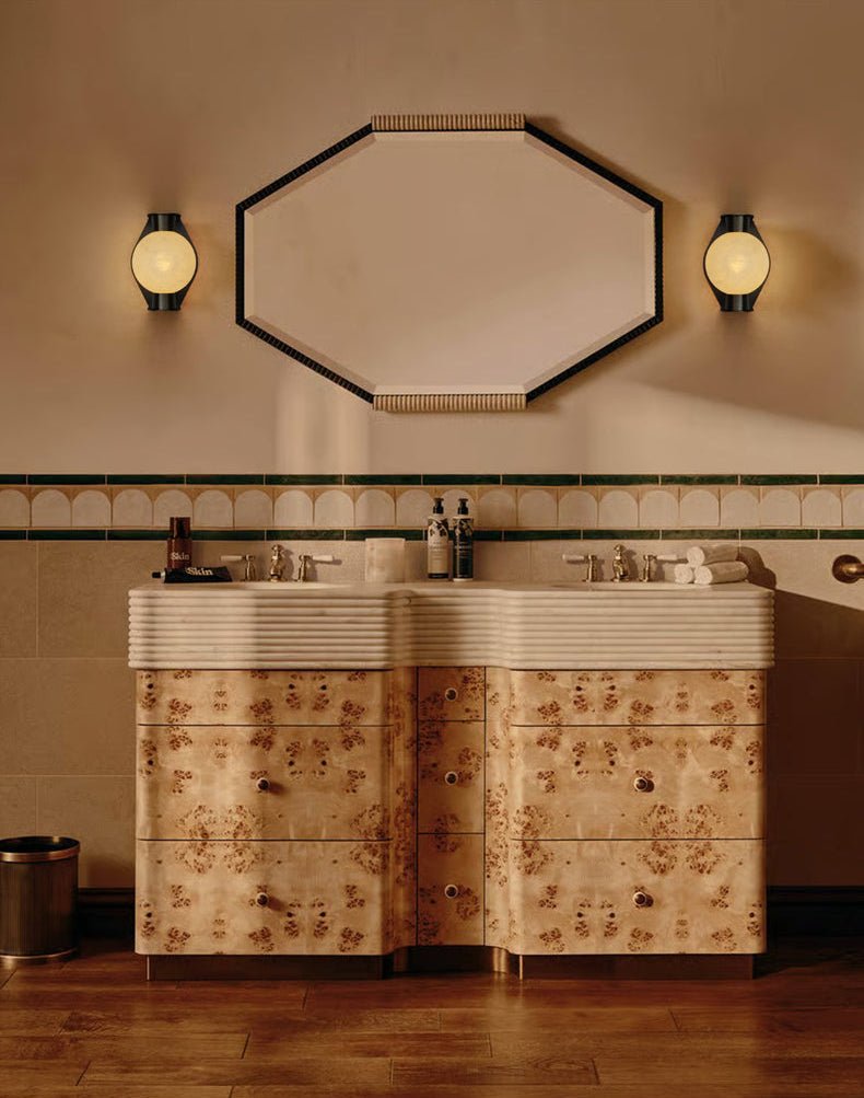 Alabaster Orb Wall Sconce in Aged Brass | Modern Luxury Lighting