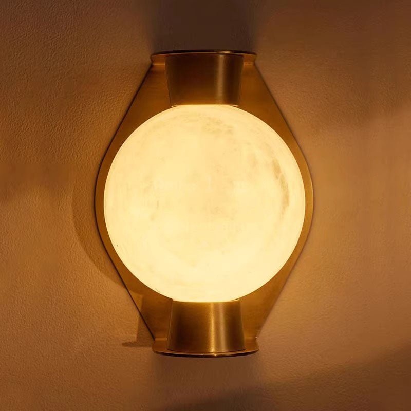 Alabaster Orb Wall Sconce in Aged Brass | Modern Luxury Lighting