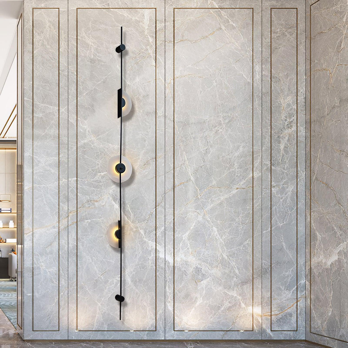 Alabaster Vertical Plug In Wall Sconce