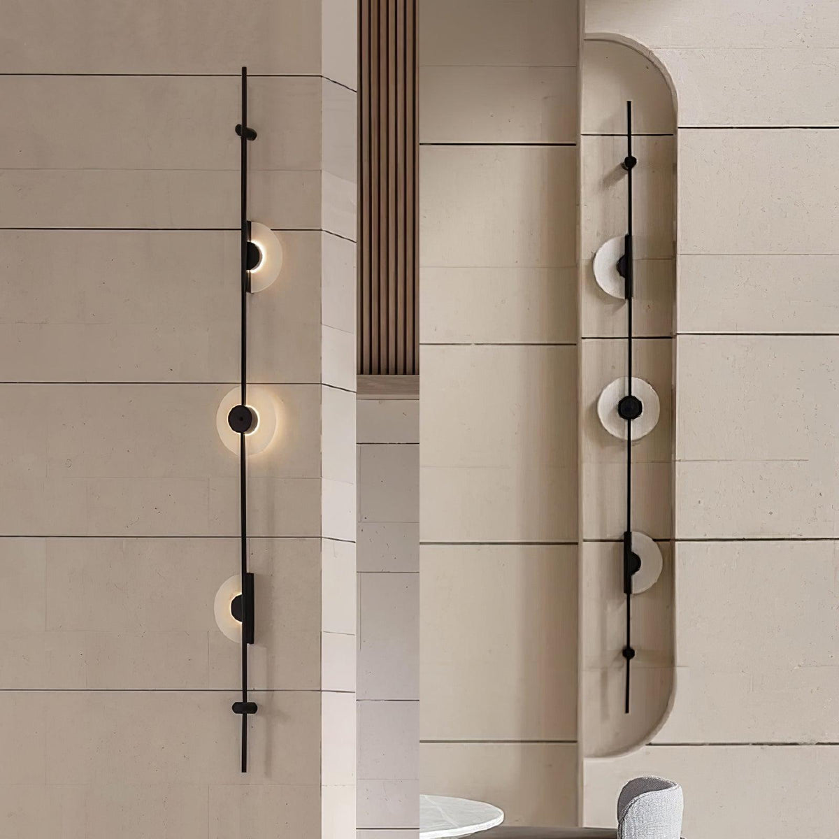 Alabaster Vertical Plug In Wall Sconce