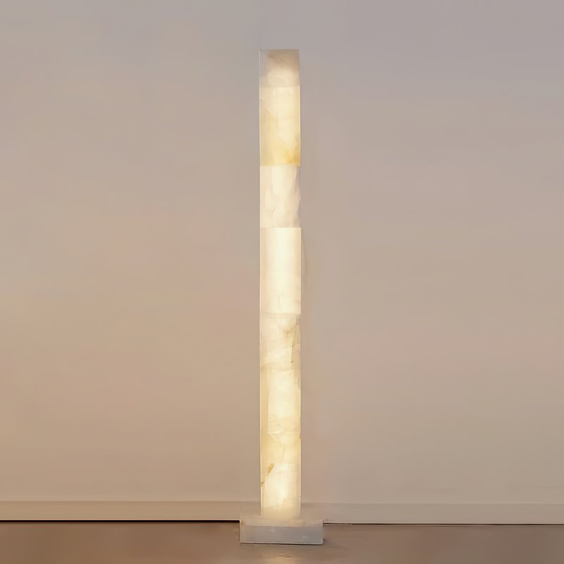 Alabaster Square Column Floor Lamp