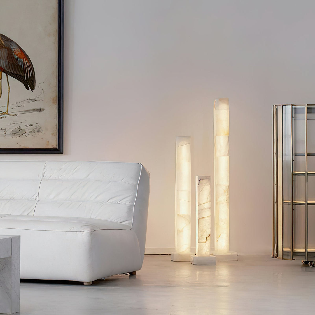 Alabaster Square Column Floor Lamp