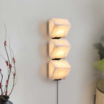 Alabaster Plug-In Wall Sconce with Integrated LED – Modern Staircase Lighting