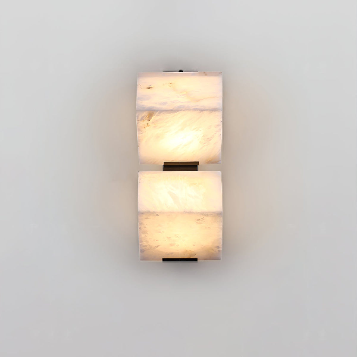 Alabaster Plug-In Wall Sconce with Integrated LED – Modern Staircase Lighting