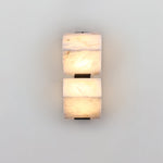 Alabaster Plug-In Wall Sconce with Integrated LED – Modern Staircase Lighting