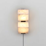 Alabaster Plug-In Wall Sconce with Integrated LED – Modern Staircase Lighting